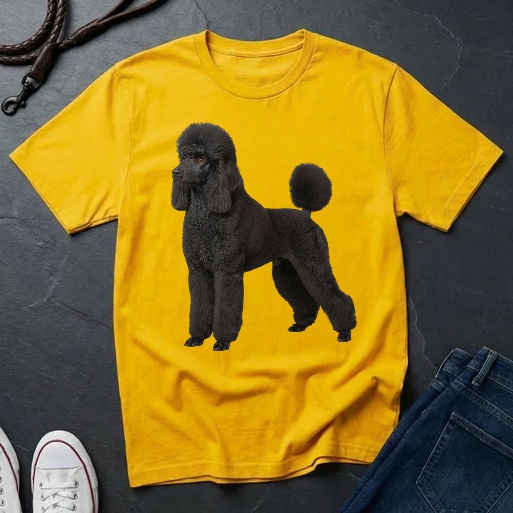 Black Poodle Graphic Pop Art Shirt — Elegant Dog Portrait — Comfort Colors 1717