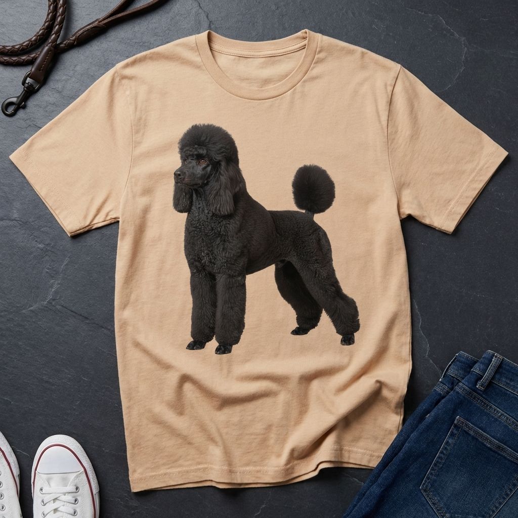 Black Poodle Graphic Pop Art Shirt — Elegant Dog Portrait — Comfort Colors 1717