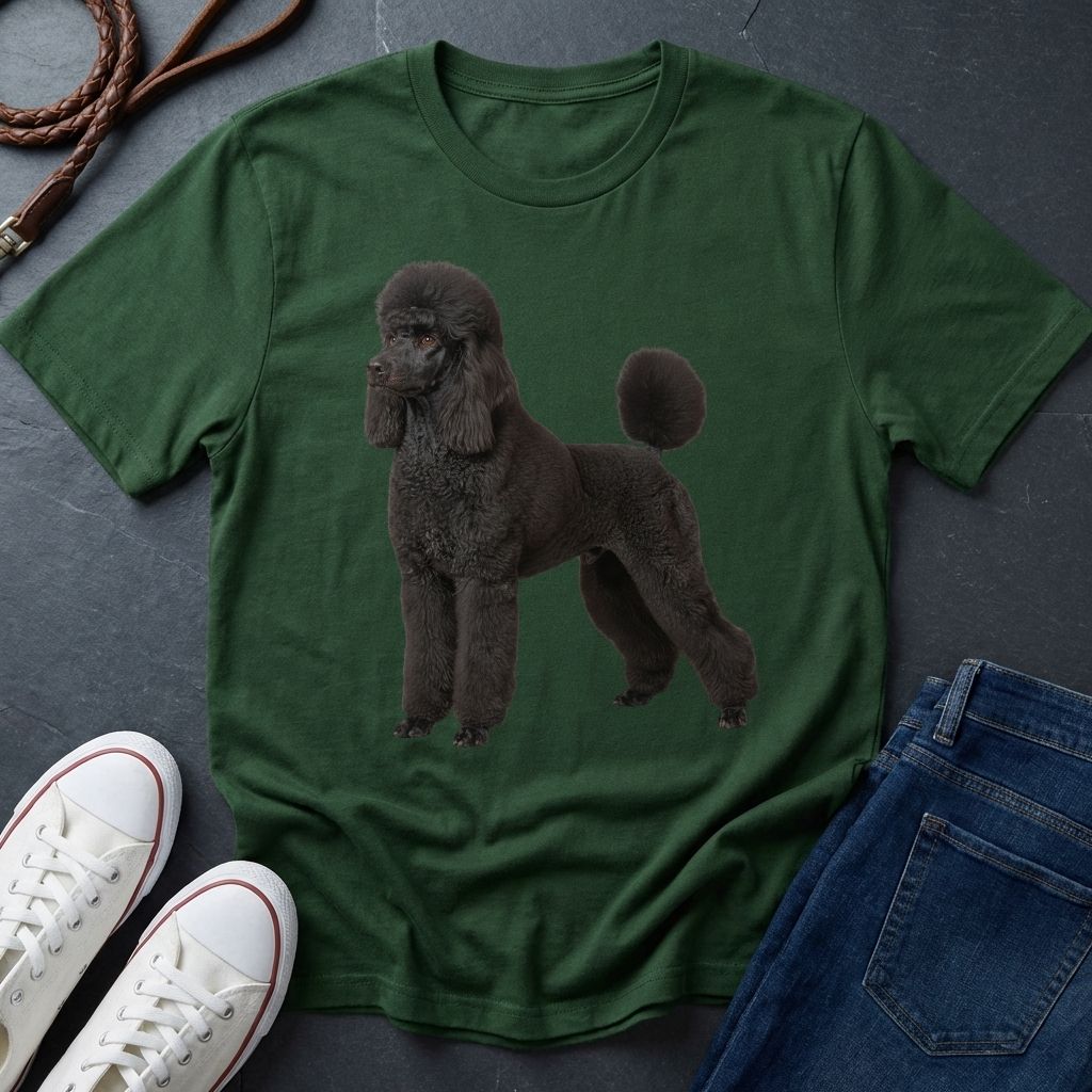 Black Poodle Graphic Pop Art Shirt — Elegant Dog Portrait — Comfort Colors 1717