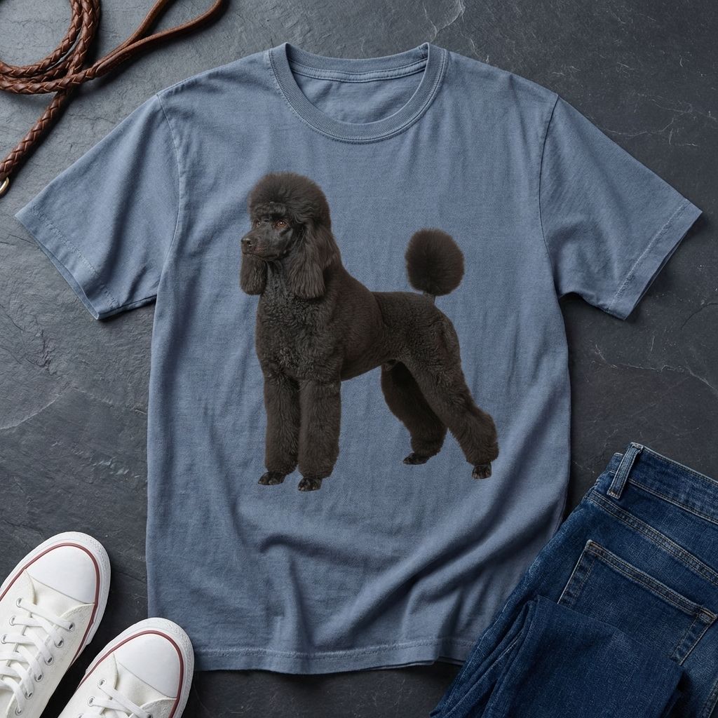 Black Poodle Graphic Pop Art Shirt — Elegant Dog Portrait — Comfort Colors 1717