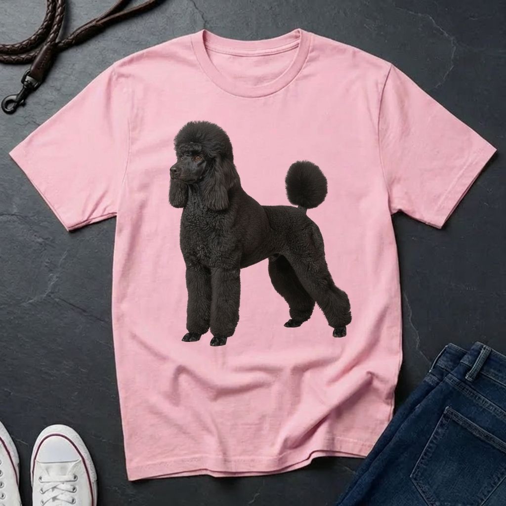 Black Poodle Graphic Pop Art Shirt — Elegant Dog Portrait — Comfort Colors 1717