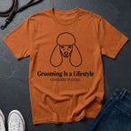 Poodle 'Grooming Is a Lifestyle' Graphic Pop Art Shirt — Modern Line Art Dog Tee