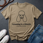 Poodle 'Grooming Is a Lifestyle' Graphic Pop Art Shirt — Modern Line Art Dog Tee