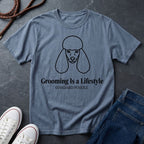 Poodle 'Grooming Is a Lifestyle' Graphic Pop Art Shirt — Modern Line Art Dog Tee