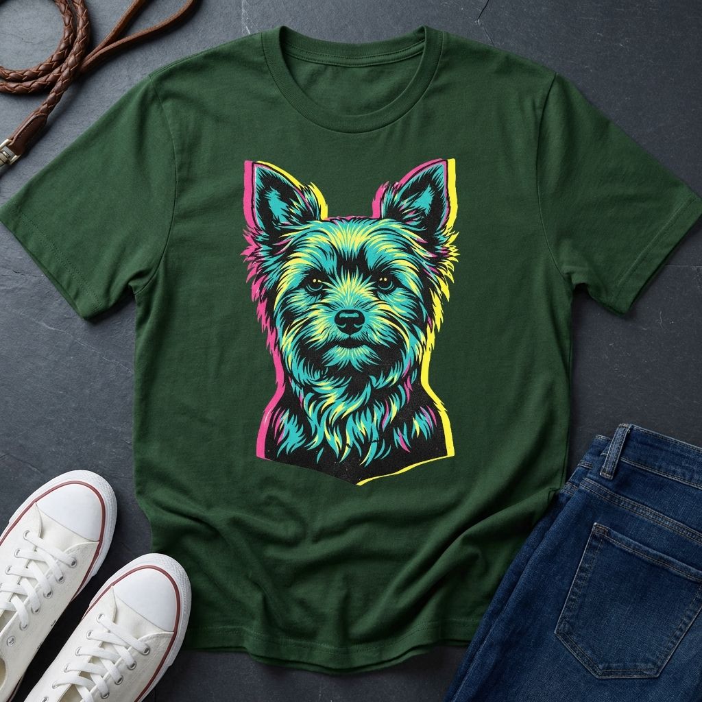 Yorkie Pop Art Shirt, Warhol Style Yorkshire Terrier Tee, Streetwear Misprint Graphic, Comfort Colors 1717, Dog Lover Gift