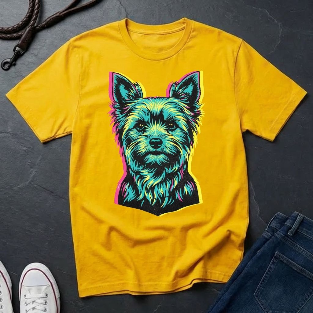 Yorkie Pop Art Shirt, Warhol Style Yorkshire Terrier Tee, Streetwear Misprint Graphic, Comfort Colors 1717, Dog Lover Gift
