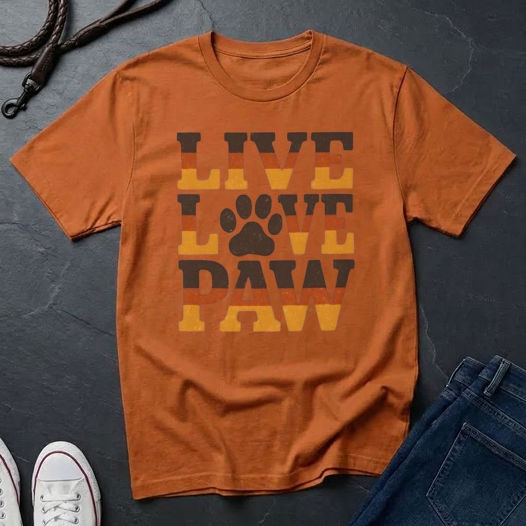 Live Love Paw T-Shirt — Cute Dog & Cat Lover Tee