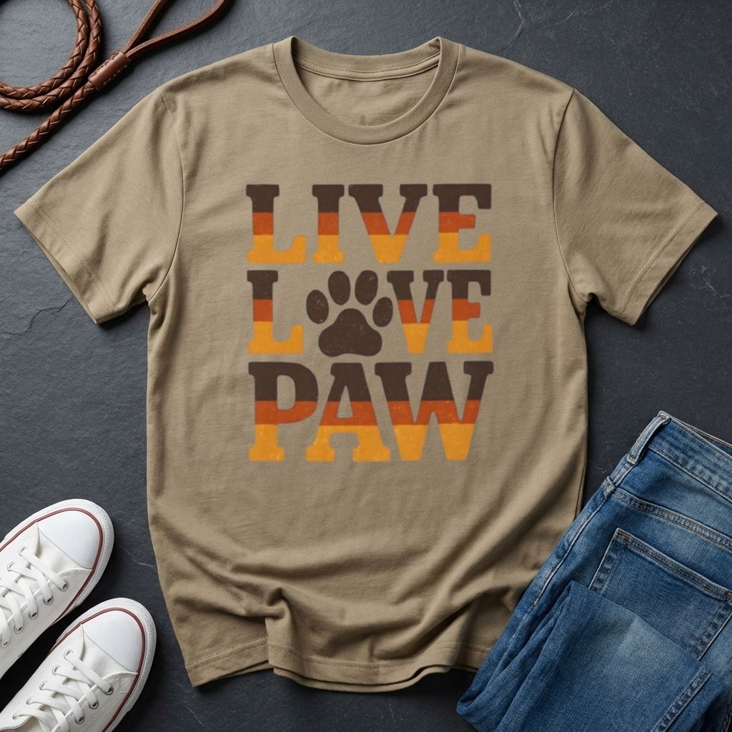 Live Love Paw T-Shirt — Cute Dog & Cat Lover Tee