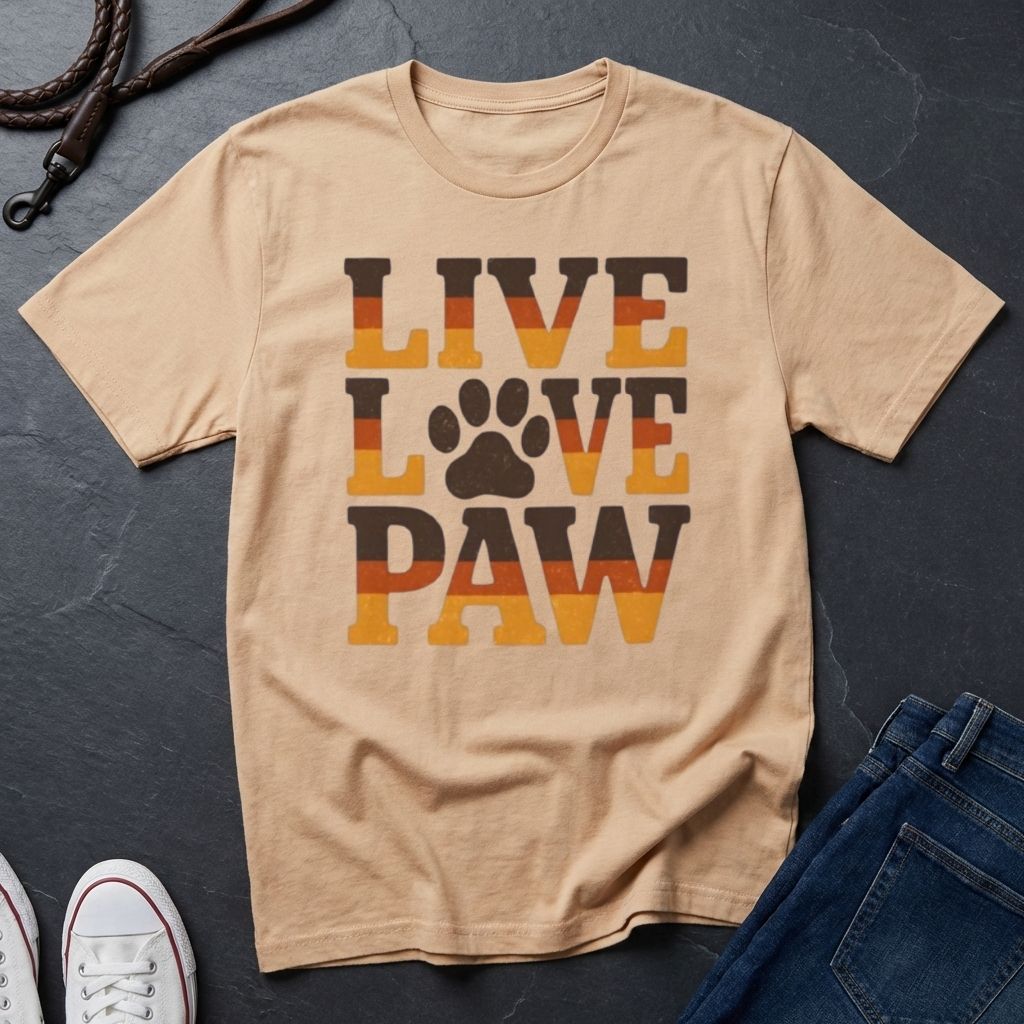 Live Love Paw T-Shirt — Cute Dog & Cat Lover Tee