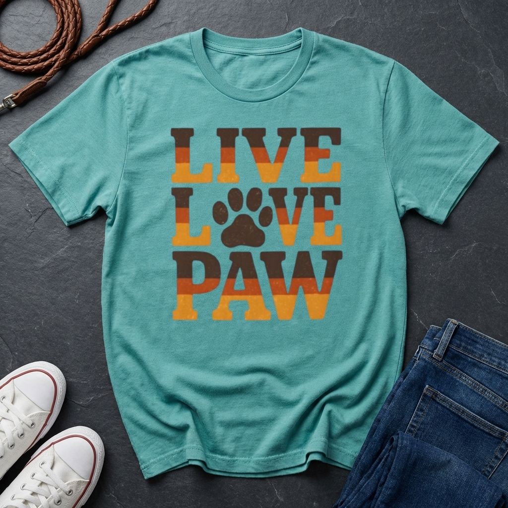 Live Love Paw T-Shirt — Cute Dog & Cat Lover Tee