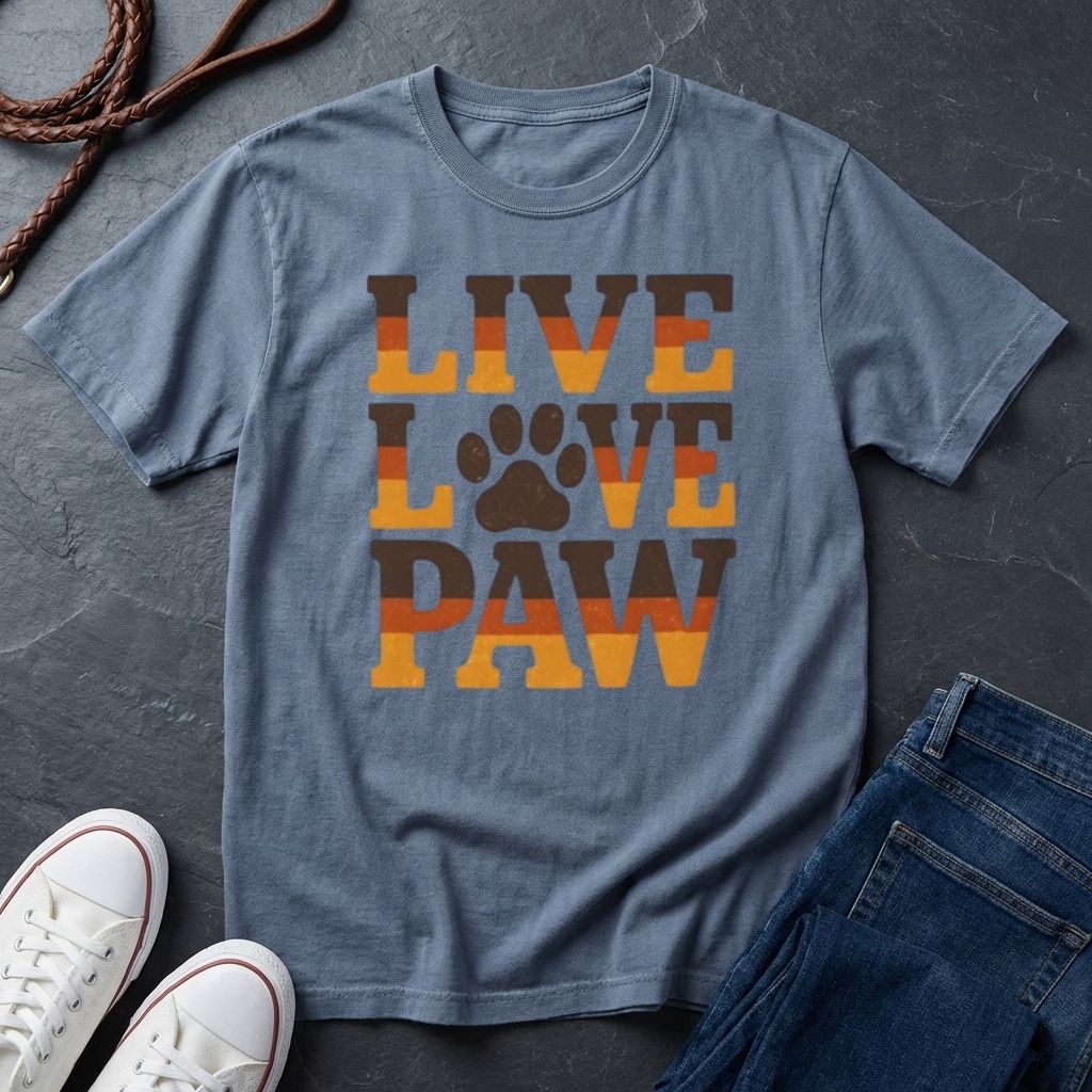 Live Love Paw T-Shirt — Cute Dog & Cat Lover Tee