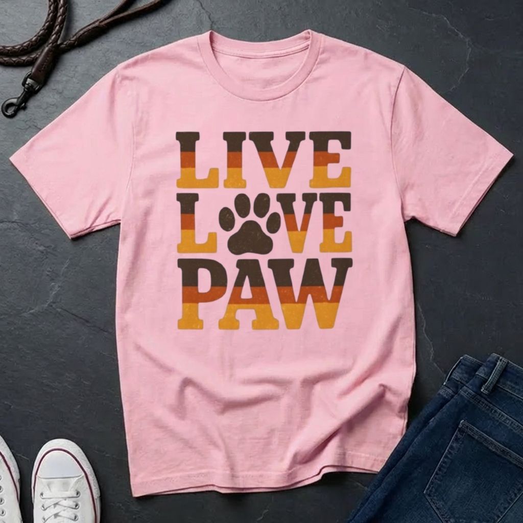 Live Love Paw T-Shirt — Cute Dog & Cat Lover Tee