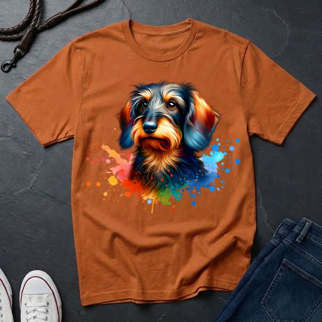 Dachshund Graphic Pop Art Shirt — Colorful 4-Panel Sausage Dog Tee — Comfort Colors 1717