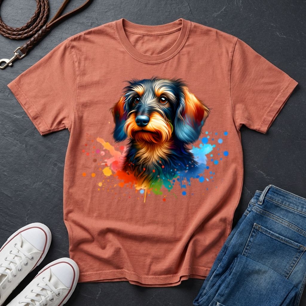 Dachshund Graphic Pop Art Shirt — Colorful 4-Panel Sausage Dog Tee — Comfort Colors 1717