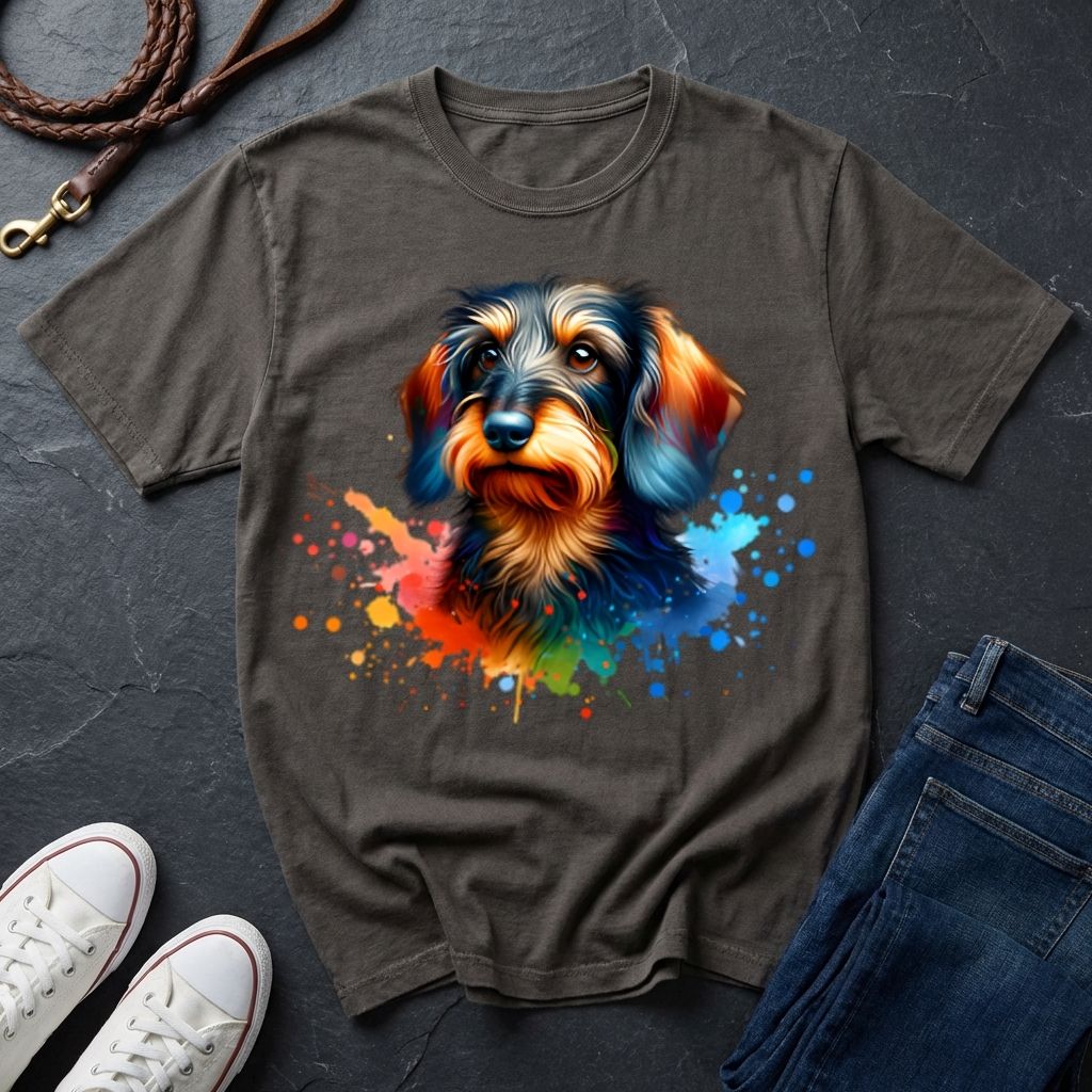 Dachshund Graphic Pop Art Shirt — Colorful 4-Panel Sausage Dog Tee — Comfort Colors 1717