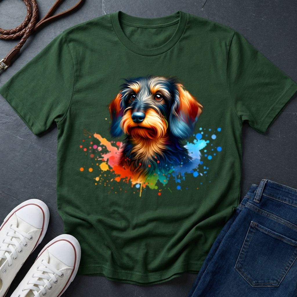 Dachshund Graphic Pop Art Shirt — Colorful 4-Panel Sausage Dog Tee — Comfort Colors 1717