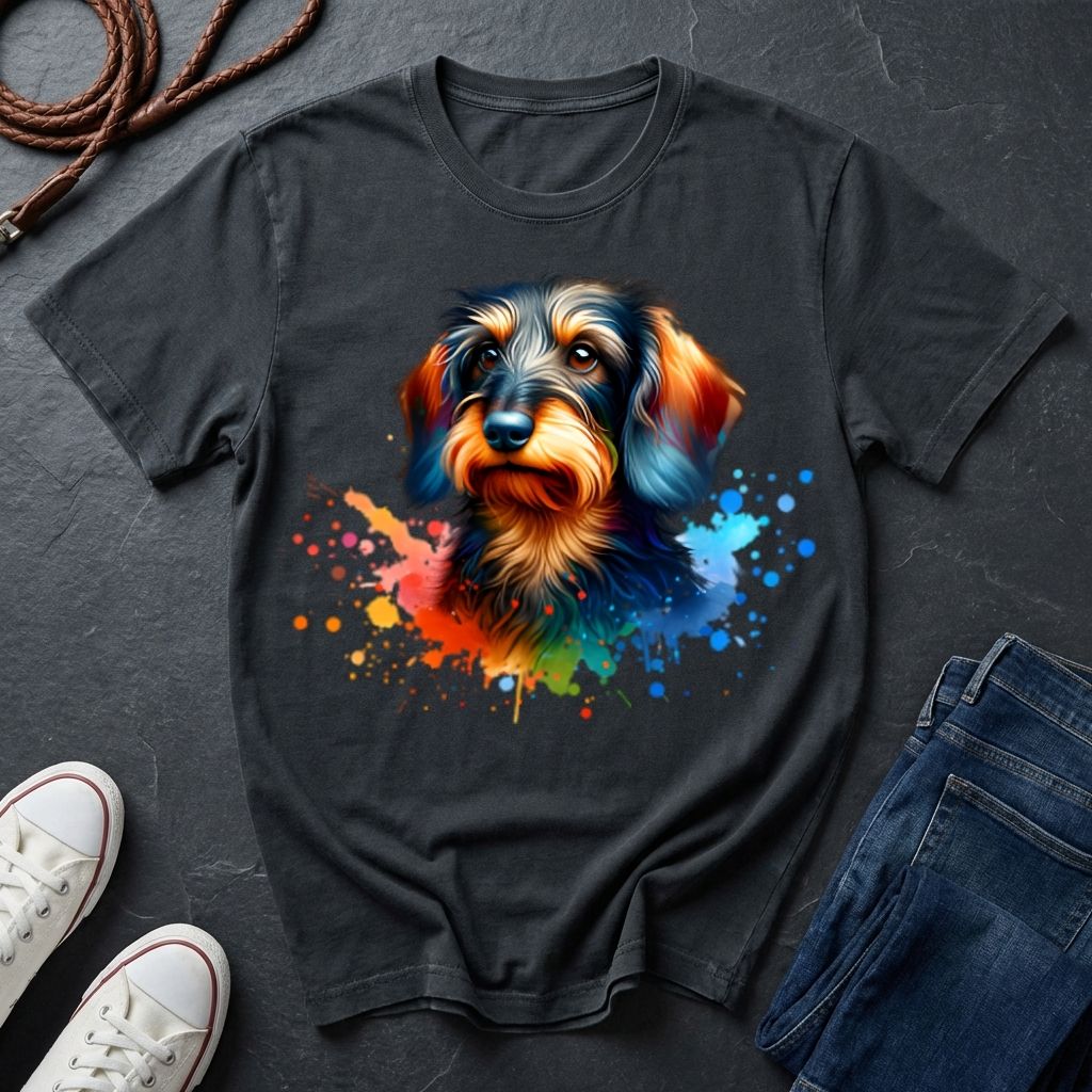 Dachshund Graphic Pop Art Shirt — Colorful 4-Panel Sausage Dog Tee — Comfort Colors 1717