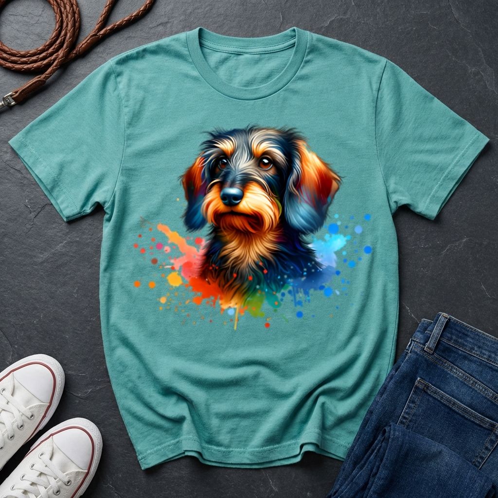 Dachshund Graphic Pop Art Shirt — Colorful 4-Panel Sausage Dog Tee — Comfort Colors 1717