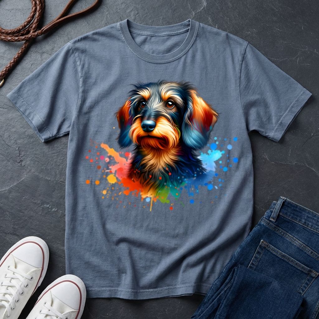 Dachshund Graphic Pop Art Shirt — Colorful 4-Panel Sausage Dog Tee — Comfort Colors 1717
