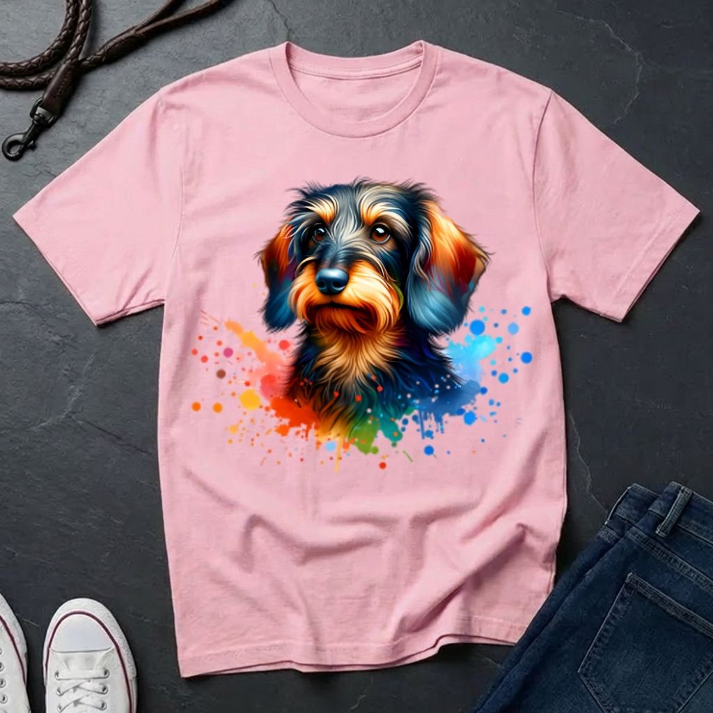 Dachshund Graphic Pop Art Shirt — Colorful 4-Panel Sausage Dog Tee — Comfort Colors 1717