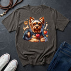 Yorkie 'Love' Graphic Pop Art Shirt — Modern Hearts & Bones Dog Tee