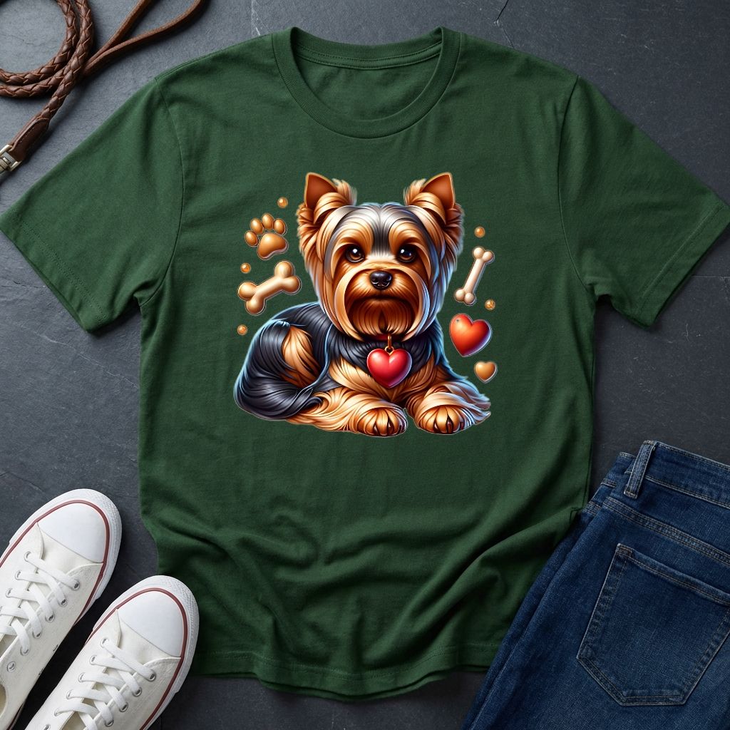 Yorkie 'Love' Graphic Pop Art Shirt — Modern Hearts & Bones Dog Tee