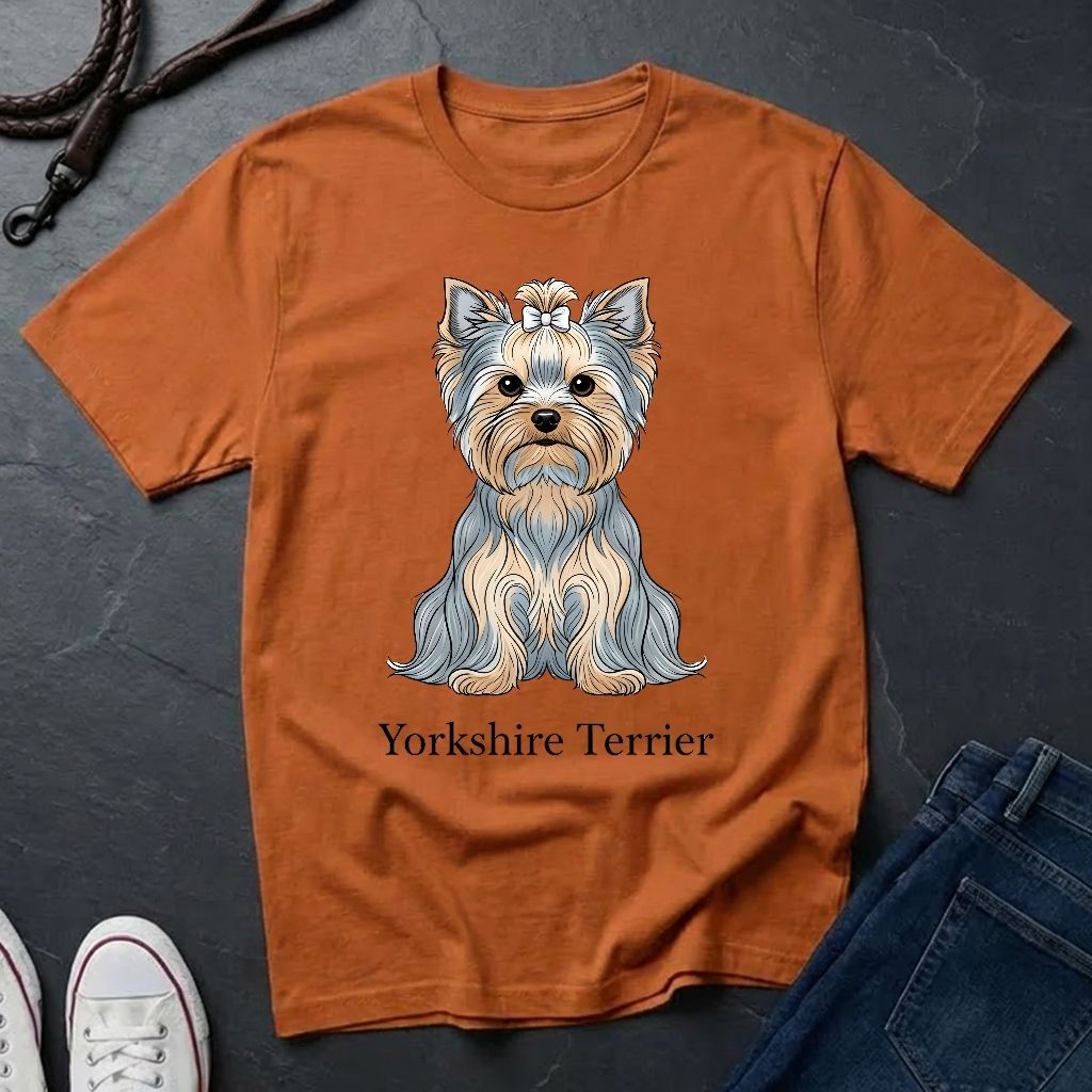 Yorkshire Terrier Graphic Art Shirt — Modern Yorkie Portrait Tee — Comfort Colors 1717