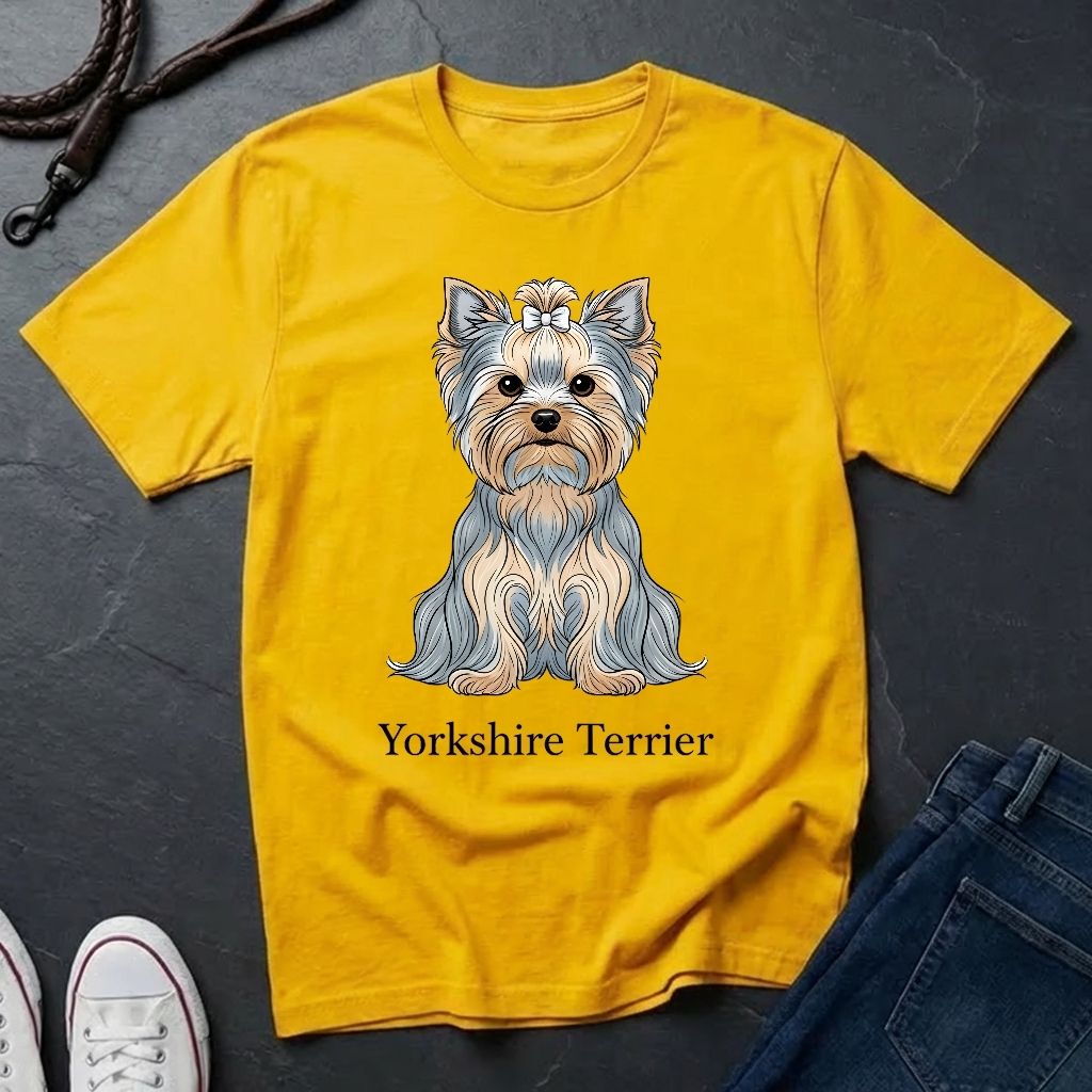 Yorkshire Terrier Graphic Art Shirt — Modern Yorkie Portrait Tee — Comfort Colors 1717