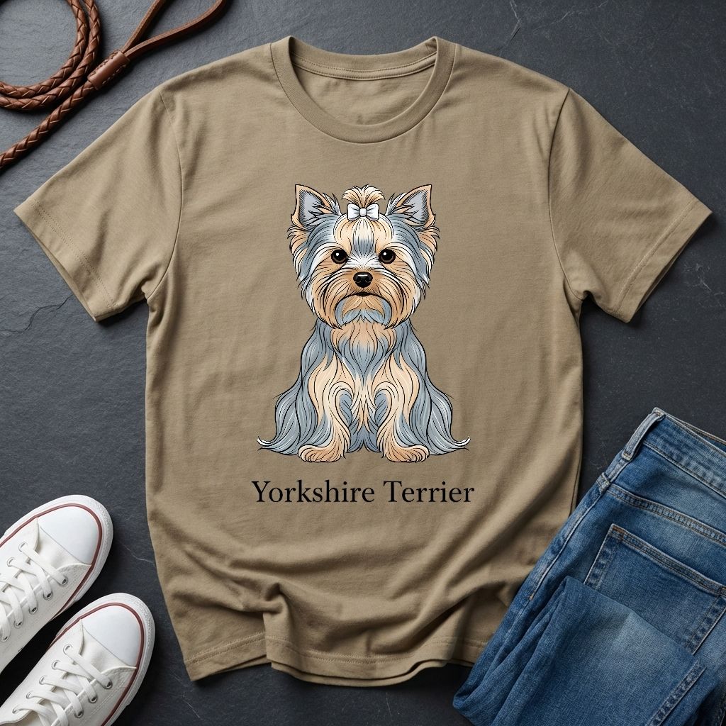 Yorkshire Terrier Graphic Art Shirt — Modern Yorkie Portrait Tee — Comfort Colors 1717