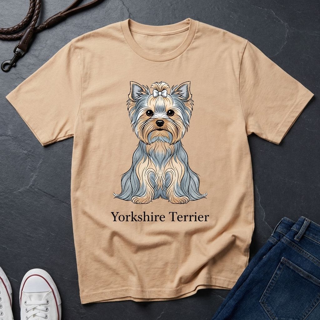 Yorkshire Terrier Graphic Art Shirt — Modern Yorkie Portrait Tee — Comfort Colors 1717