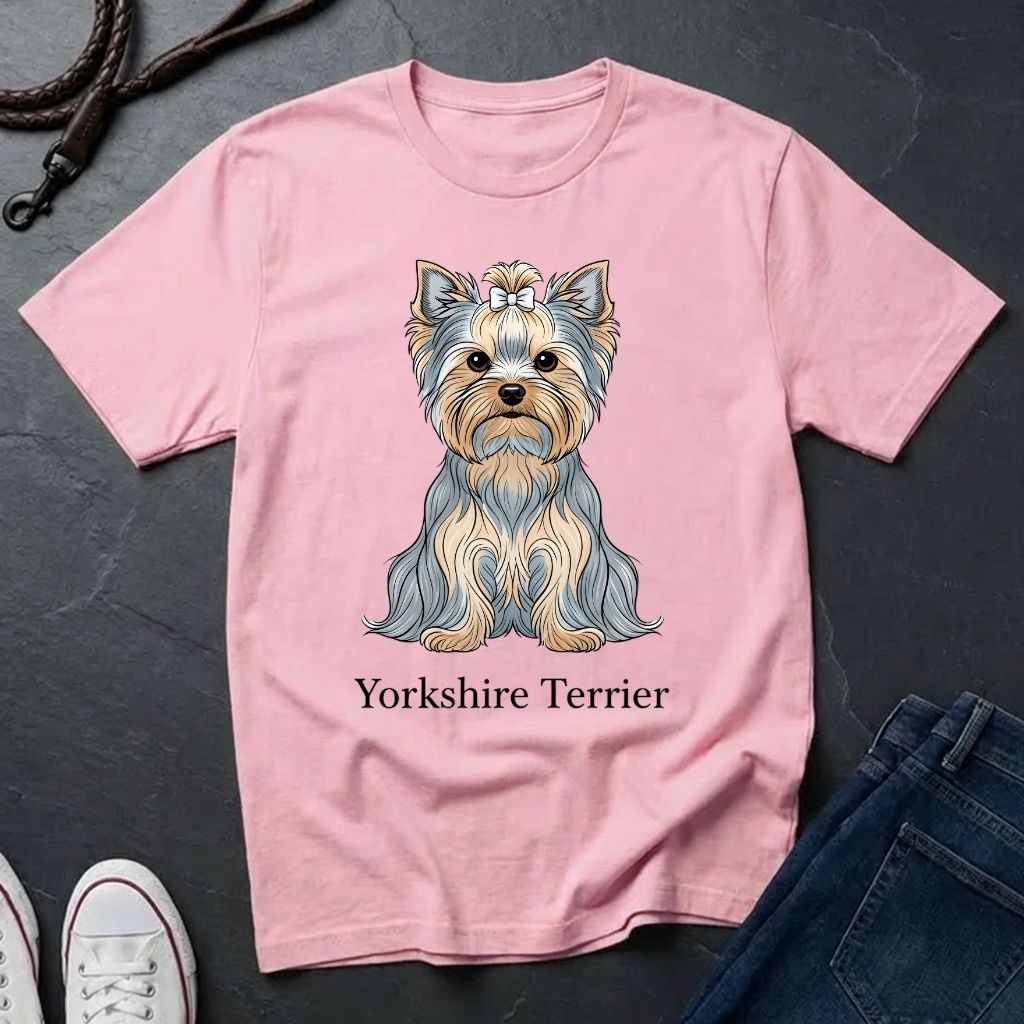 Yorkshire Terrier Graphic Art Shirt — Modern Yorkie Portrait Tee — Comfort Colors 1717