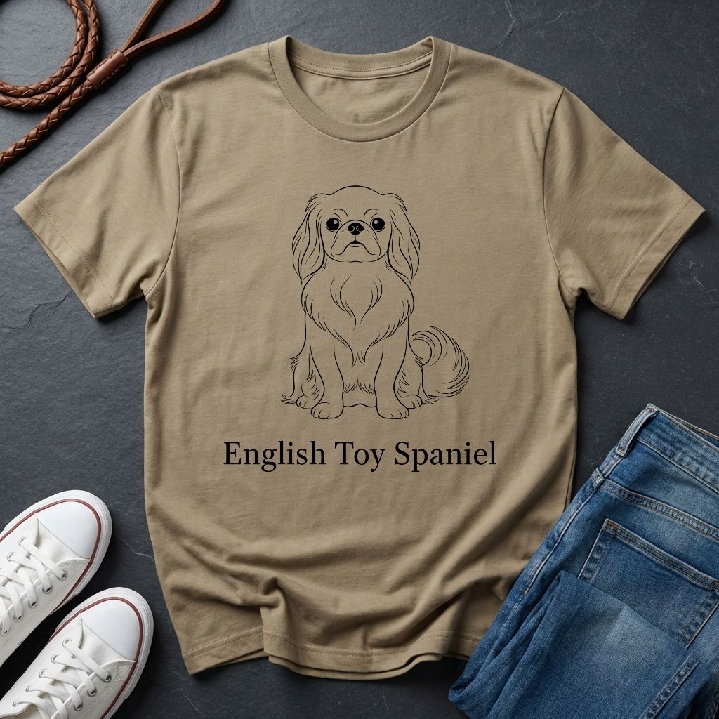 English Toy Spaniel Line Art Shirt — Bold Graphic Pop Art Dog Tee