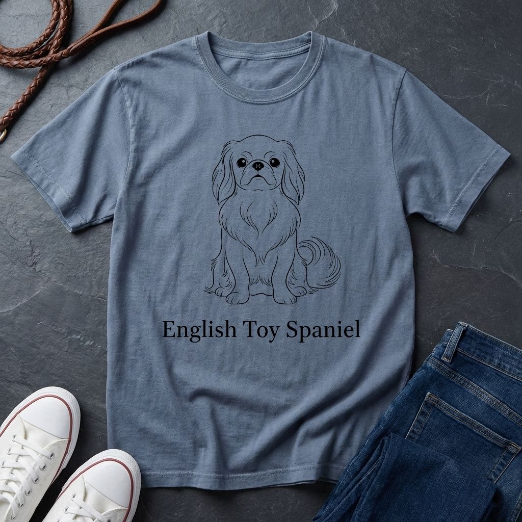 English Toy Spaniel Line Art Shirt — Bold Graphic Pop Art Dog Tee