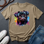 Pug Portrait T-Shirt — Colorful Watercolor Pug Tee