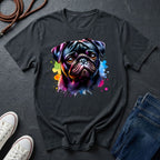 Pug Portrait T-Shirt — Colorful Watercolor Pug Tee