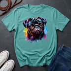 Pug Portrait T-Shirt — Colorful Watercolor Pug Tee