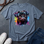 Pug Portrait T-Shirt — Colorful Watercolor Pug Tee