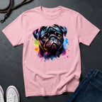 Pug Portrait T-Shirt — Colorful Watercolor Pug Tee