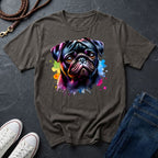 Pug Portrait T-Shirt — Colorful Watercolor Pug Tee