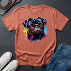 Pug Portrait T-Shirt — Colorful Watercolor Pug Tee