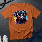 Pug Portrait T-Shirt — Colorful Watercolor Pug Tee