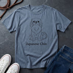 Japanese Chin Graphic Pop Art Shirt — Bold Minimalist Line Art Dog Tee