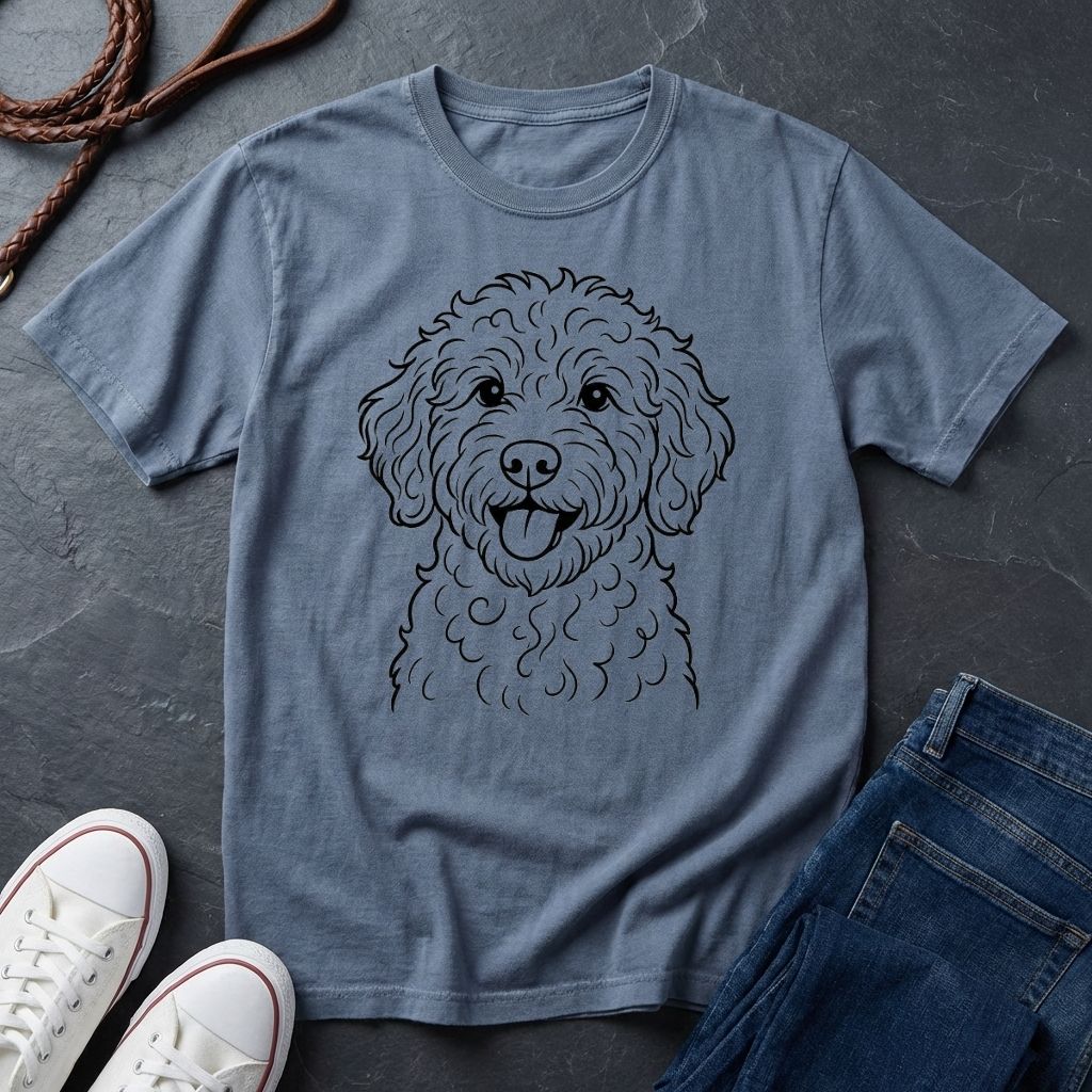 Lagotto Romagnolo Line Art Shirt — Bold Minimalist Curly Dog Tee