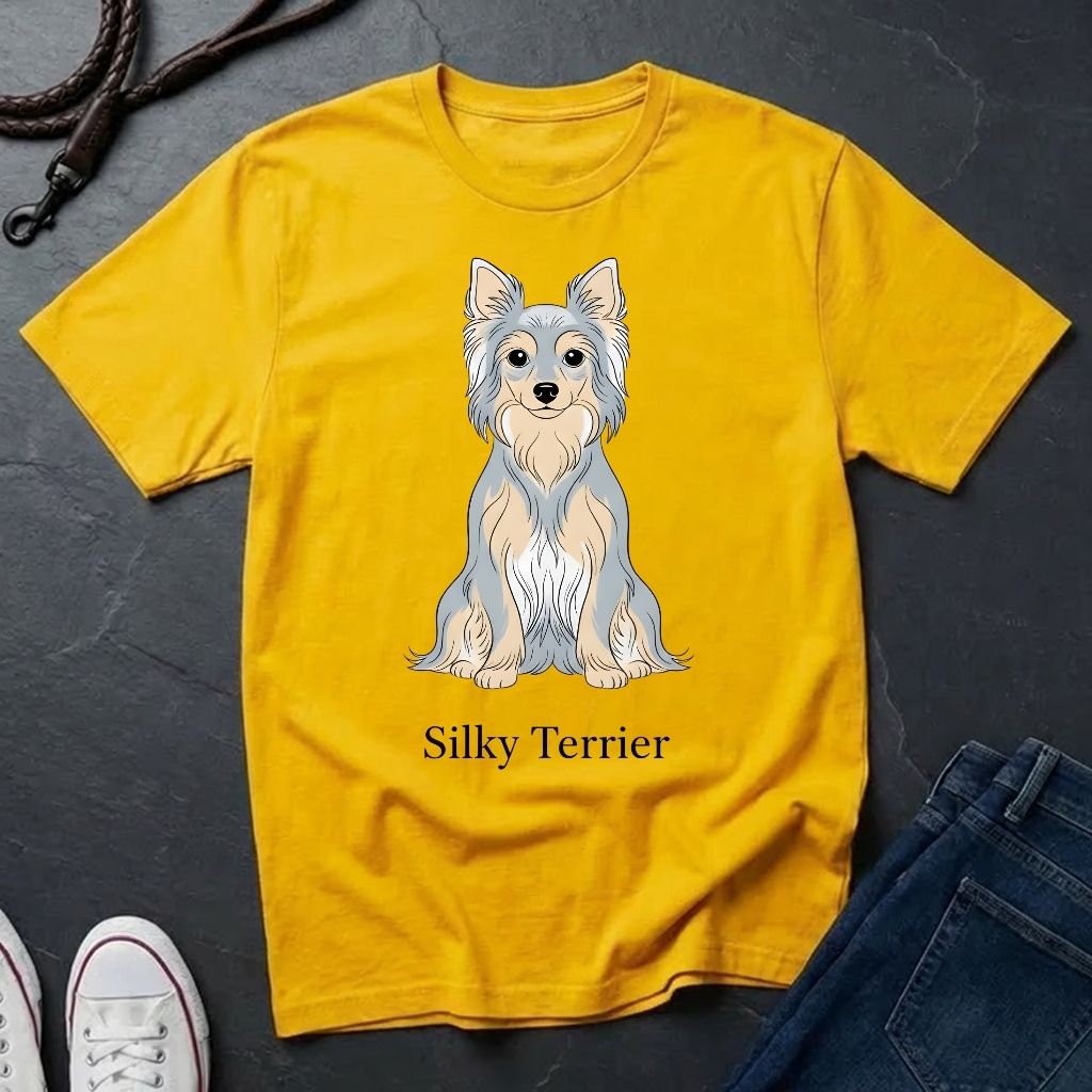 Silky Terrier Graphic Pop Art Shirt — Modern Australian Silky Terrier Tee