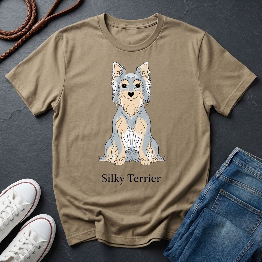 Silky Terrier Graphic Pop Art Shirt — Modern Australian Silky Terrier Tee