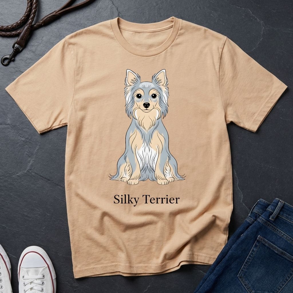 Silky Terrier Graphic Pop Art Shirt — Modern Australian Silky Terrier Tee