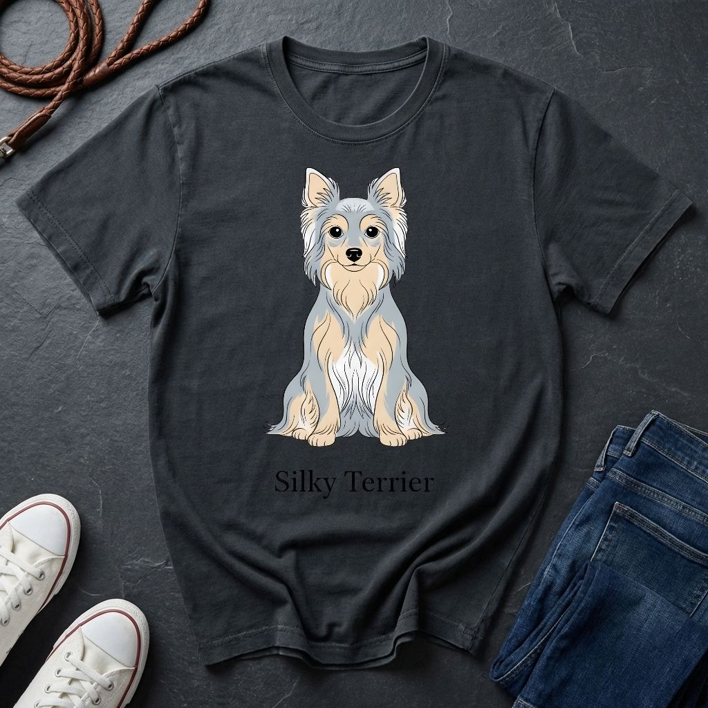 Silky Terrier Graphic Pop Art Shirt — Modern Australian Silky Terrier Tee