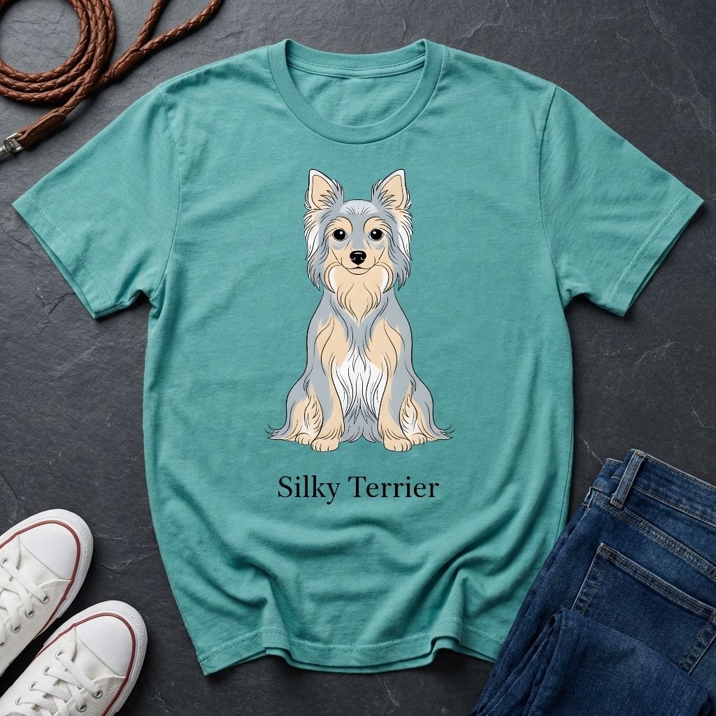 Silky Terrier Graphic Pop Art Shirt — Modern Australian Silky Terrier Tee