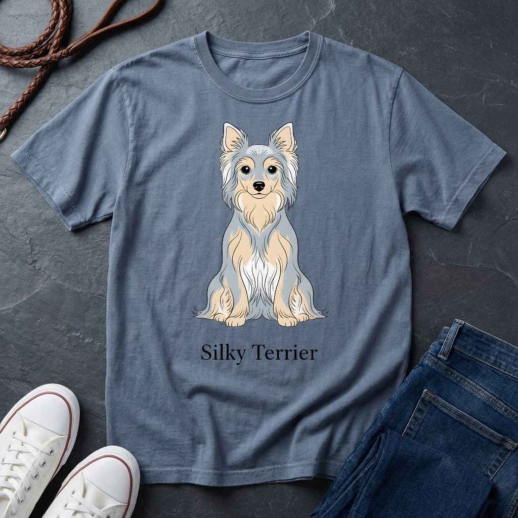 Silky Terrier Graphic Pop Art Shirt — Modern Australian Silky Terrier Tee