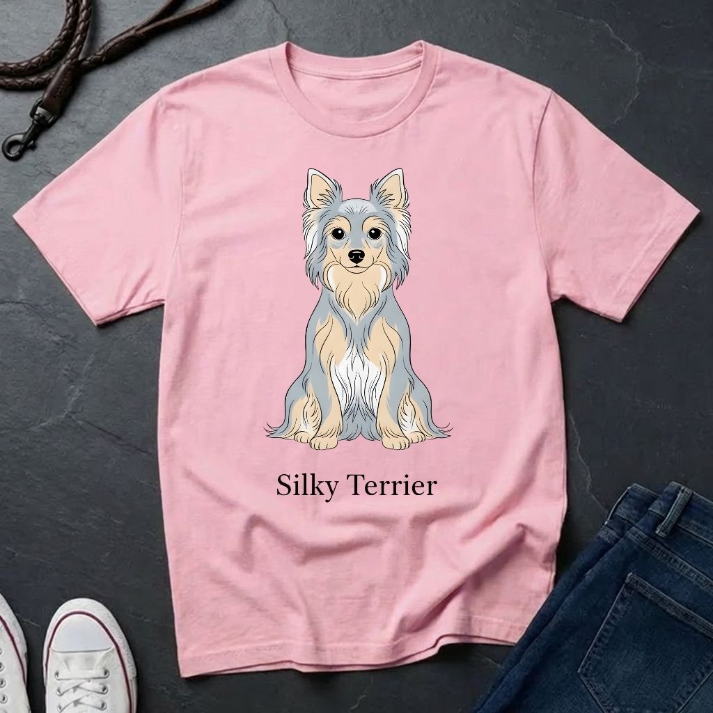 Silky Terrier Graphic Pop Art Shirt — Modern Australian Silky Terrier Tee